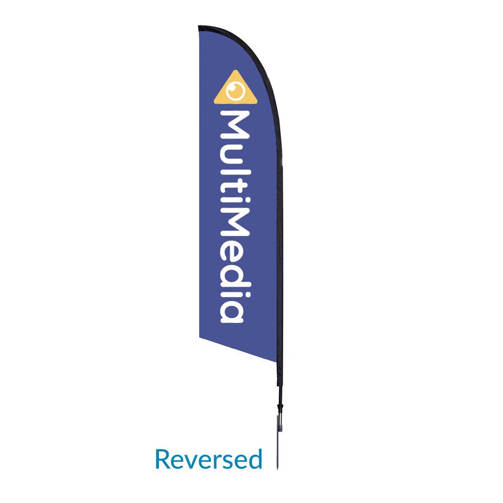10.5 ft. Medium Falcon® Flag — Single Sided Reverse Graphic Package / Spike Base